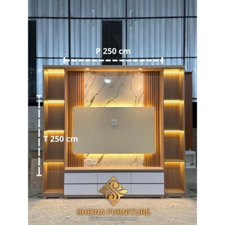 Backdrop TV Jepara Custom Roda Asli